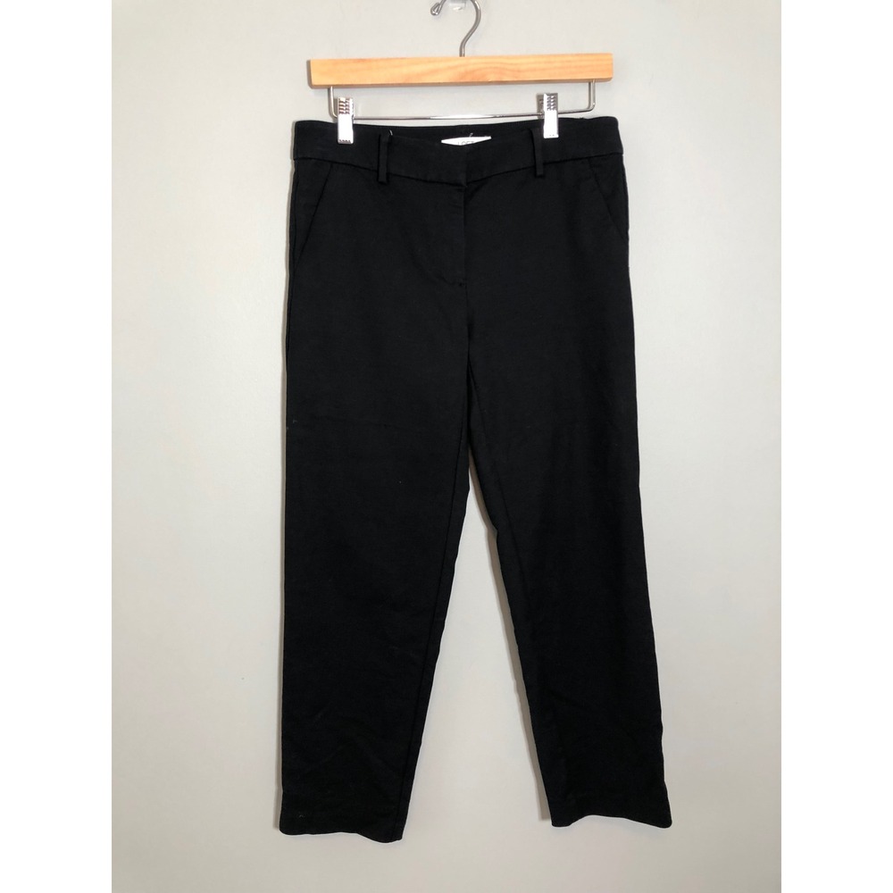 LOFT The Riviera Slim Pants Womens 2 Black Stretch Cotton Blend Trousers